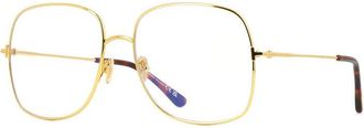 Tom Ford FT6048-B 030 Shiny Deep Gold/Clear Blue Light Block 59mm
