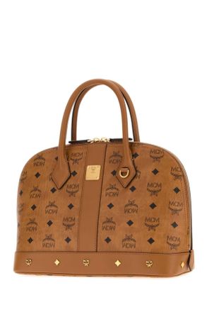 MCM Unisex Aren Vi Tote Cognac Exterior Fabric