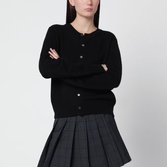 Dunst Cardigan girocollo nero in misto lana
