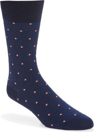 Paul Smith Naven Polka Dot Cotton Blend Dress Socks in Navy at Nordstrom