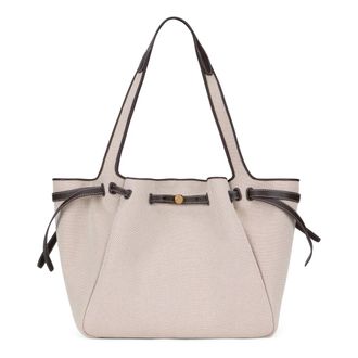 Tory Burch Tory Burch, Tote Bags, female, White, Size: ONE SIZE Romy Canvas Tote
