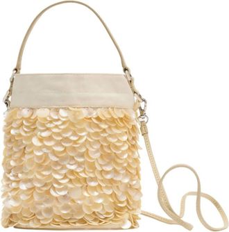 Staud Lila Mini Tas - Dames - Handtassen - Beige - ONE Size - Polyester - Tassen