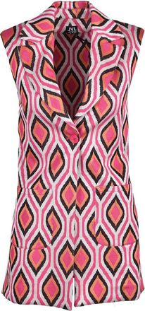 Lvl Level Vibes Level Orange Geometric Viscose-Blend Vest