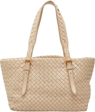 Bottega Veneta Pink Beige Leather Handbag Tote Bag (Pre-Owned)