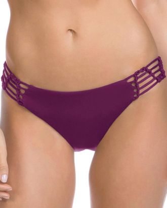 BECCA by Rebecca Virtue Womens Macrame Tab Side American Hipster Bikini Bottom In Raisin