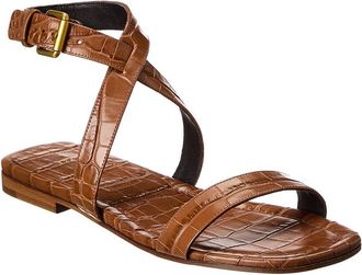 Michael Kors Bridgette Croc-Embossed Leather Sandal