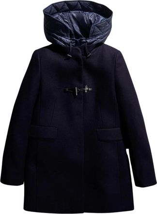 Fay Blauwe Gewatteerde Jas van Wolmix - Dames - Winterjassen - Blauw - L - Wol - Jassen