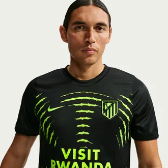 Nike Atl&eacute;tico Madrid Away Nike Mens Dri-FIT Soccer Pre-Match Top in Black | IO0596-010