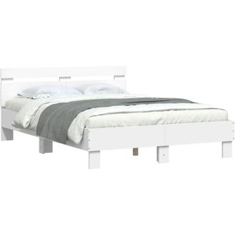 vidaXL Estructura De Cama Con Led Sin Colch&oacute;n Blanco 120x200 Cm Vidaxl