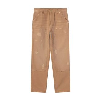 Carhartt Work in Progress Carhartt Wip, Slim-fit Trousers, male, Brown, Size: W31 Double Knee Pant