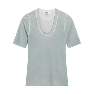 Chlo&eacute; Dames, Tops, Blauw, Maat: L Wol