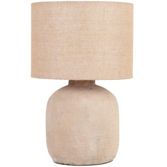 Maisons du monde L&aacute;mpara de mesa de cer&aacute;mica beige y pantalla de yute