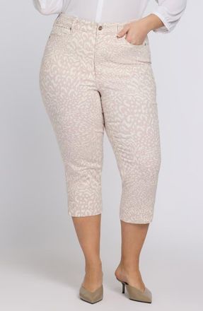 NYDJ Marilyn Crop Straight Leg Jeans in Snow Leopard at Nordstrom, Size 14W