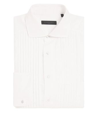Corneliani Linen-Cotton Code Cocktail Bib Formal Shirt Size L