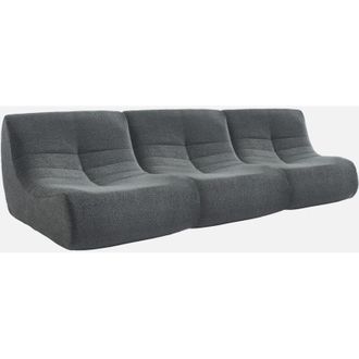 Sweeek Sweeek - Sof&aacute; Modular En Borreguito Texturizado, 3 Plazas, Sokol Borreguito, Antracita, 91x105x72 Cm