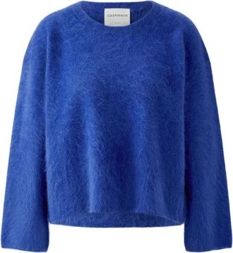 Oui Brushed Pullover - Dames - Cashmere truien - Blauw - L - Kasjmier - Truien & Vesten