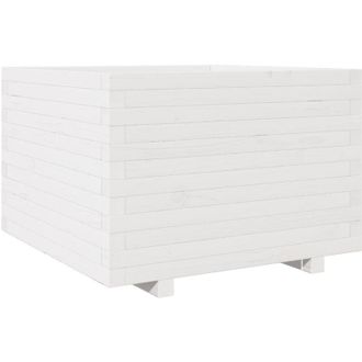 vidaXL Jardinera Madera Maciza De Pino Blanco 70x70x49,5 Cm Vidaxl
