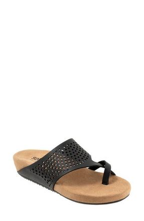 Softwalk Blaine Perf Platform Wedge Slide Sandal in Black at Nordstrom, Size 10.5