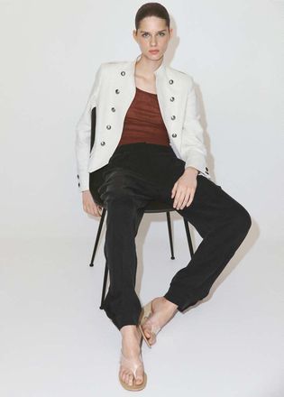 Mango Pantaloni harem cupro nero - Donna - 36 - MANGO