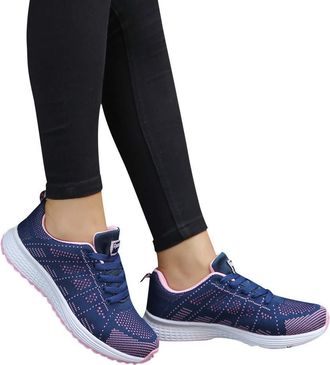 Generic Arch Support Walking Trainers for Women Womens Wide Fit Lightweight Sneakers Mesh Flat Shoes Casual Straps Shoes Running Round Fashion Casual Womens H