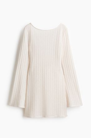 H&M Strandkleid mit U-Boot-Ausschnitt - Weiss