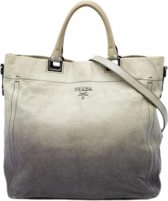 Prada Pre-owned Vintage Satchel - Dames - Vintage Shopper - Beige - ONE Size - Leer - Vintage