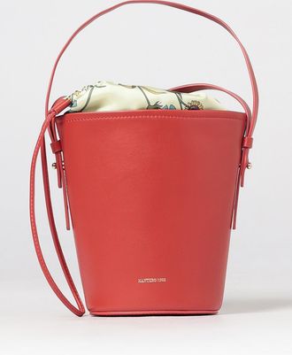 Mantero 1902 Mini borsa a secchiello Anastasia in pelle con interni in twill di seta