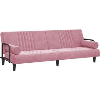vidaXL Divano Letto con Braccioli Rosa in Velluto vidaXL