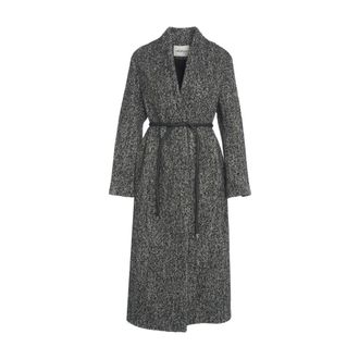 ottod'Ame Belted Coats, female, Gray, Size: 2XS Luxurious Shawl Collar Coat Aw25