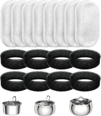 No Brand Filtros Para Bebederos - Filtros Para Bebederos De Gatos (8 Filtros Y 8 Esponjas Para La Bomba)