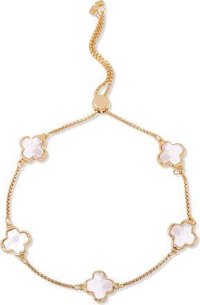 Brook & York Chatham Mother-of-Pearl Clover Station Bracelet in Gold at Nordstrom