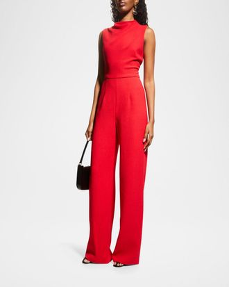 Black Halo Corrine High-Neck Sleeveless Jumpsuit