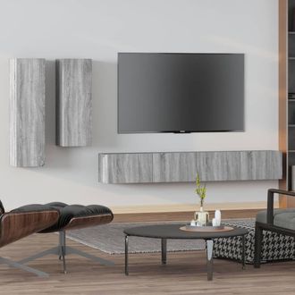 Berkfield Home 4 Piece TV Cabinet Set Grey Sonoma Engineered Wood