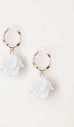 Fat Face FatFace White Petal Drop Earrings