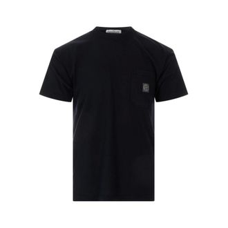Stone Island T-Shirts, male, Blue, Size: 2XL Short-sleeve Jersey T-shirt