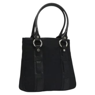 Bulgari Tweedehands Canvas handtassen - Dames - Pre-owned - Zwart - Maat: ONE Size Leer