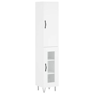 Berkfield Home Highboard White 34.5x34x180 cm Engineered Wood