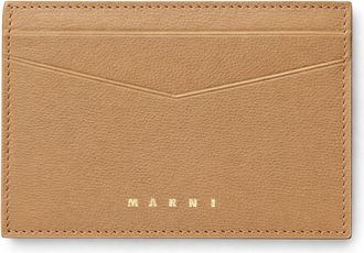 Marni Womens Prisma Tumbled Leather Folded Wallet In Cement Gray
