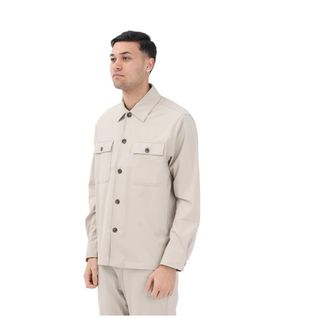 Selected Klassiek Overhemd met Knoopsluiting - Heren - Zomerjassen - Beige - M - Jassen