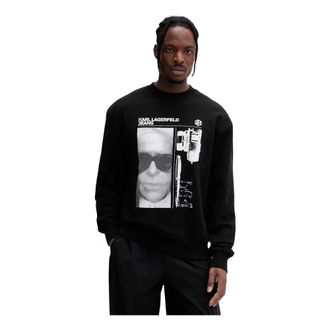 Karl Lagerfeld Heren, Sweatshirts & Hoodies, Zwart, Maat: M Katoen