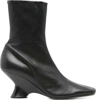Dries Van Noten Zwarte Leren Dameslaarzen - Dames - Laarzen met Hak - Zwart - 37 EU - Schoenen