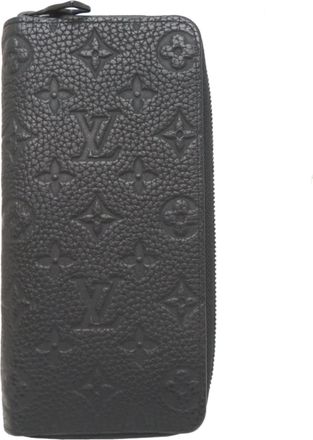Louis Vuitton Black Leather Long Wallet (Bi-Fold) (Pre-Owned)