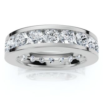 Pompeii3 2Ct Channel Set Diamond Eternity Ring 14k Gold or Platinum Lab Grown