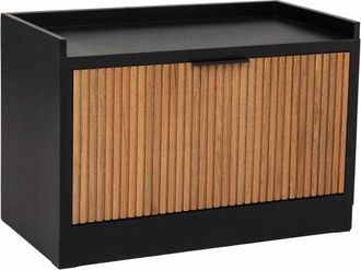 Wanderlust Deco Wanderlust Deco - Banqueta zapatero de madera y metal negro 80x38x53