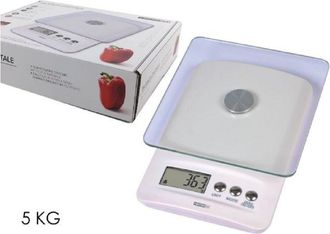 Trade Shop Trade Shop - Bilancia Da Cucina Digitale Portata 5kg Bianco Piano In Vetro Display Lcd 580017