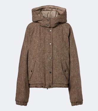 Brunello Cucinelli Hooded wool-blend down jacket