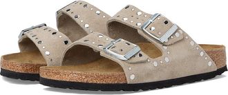 Birkenstock Arizona Rivets - Suede Womens Sandals Taupe : EU 41 (US Womens 10-10.5) Narrow