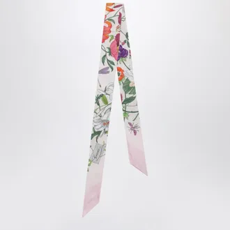 Gucci Pink printed slim silk scarf