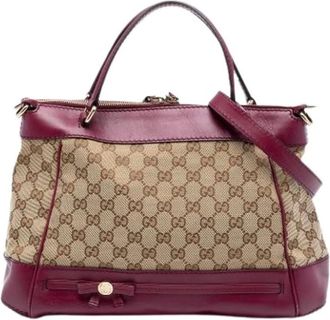 Gucci Pre-owned Handbags, female, Beige, Size: ONE SIZE Pre-owned Mayfair Satchel
