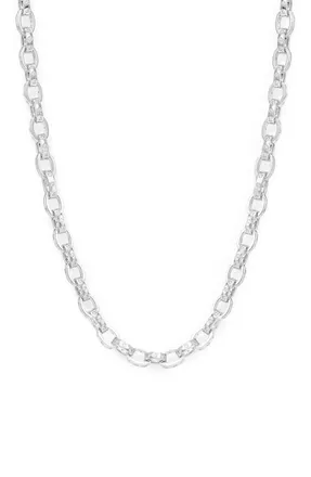 Melinda Maria Ashley Cubic Zirconia Chain Link Necklace in Silver-White at Nordstrom, Size 18